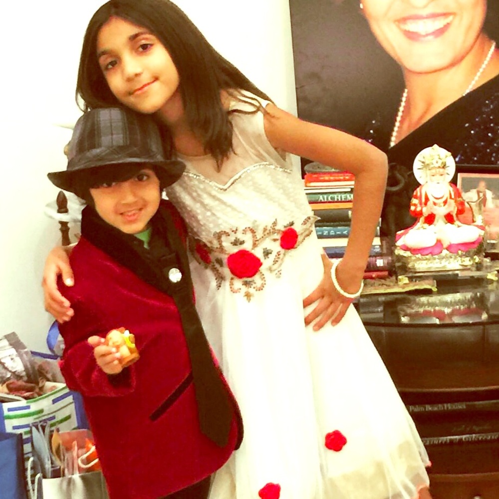 Girls Indian “White Rose” Dress